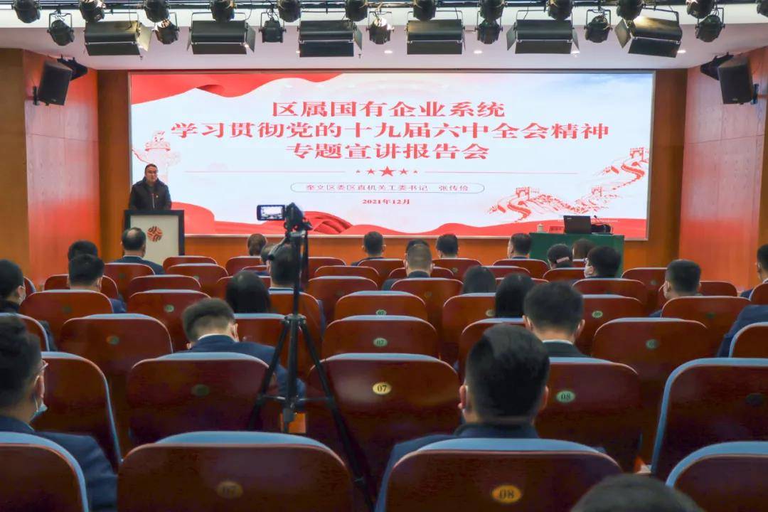 區屬國有企業系統學習貫徹黨的十九屆六中全會精神專題宣講報告會